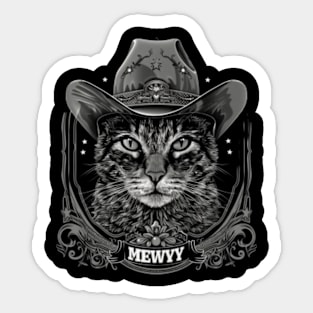 Cat Cowboy Purrfectly Western Sticker